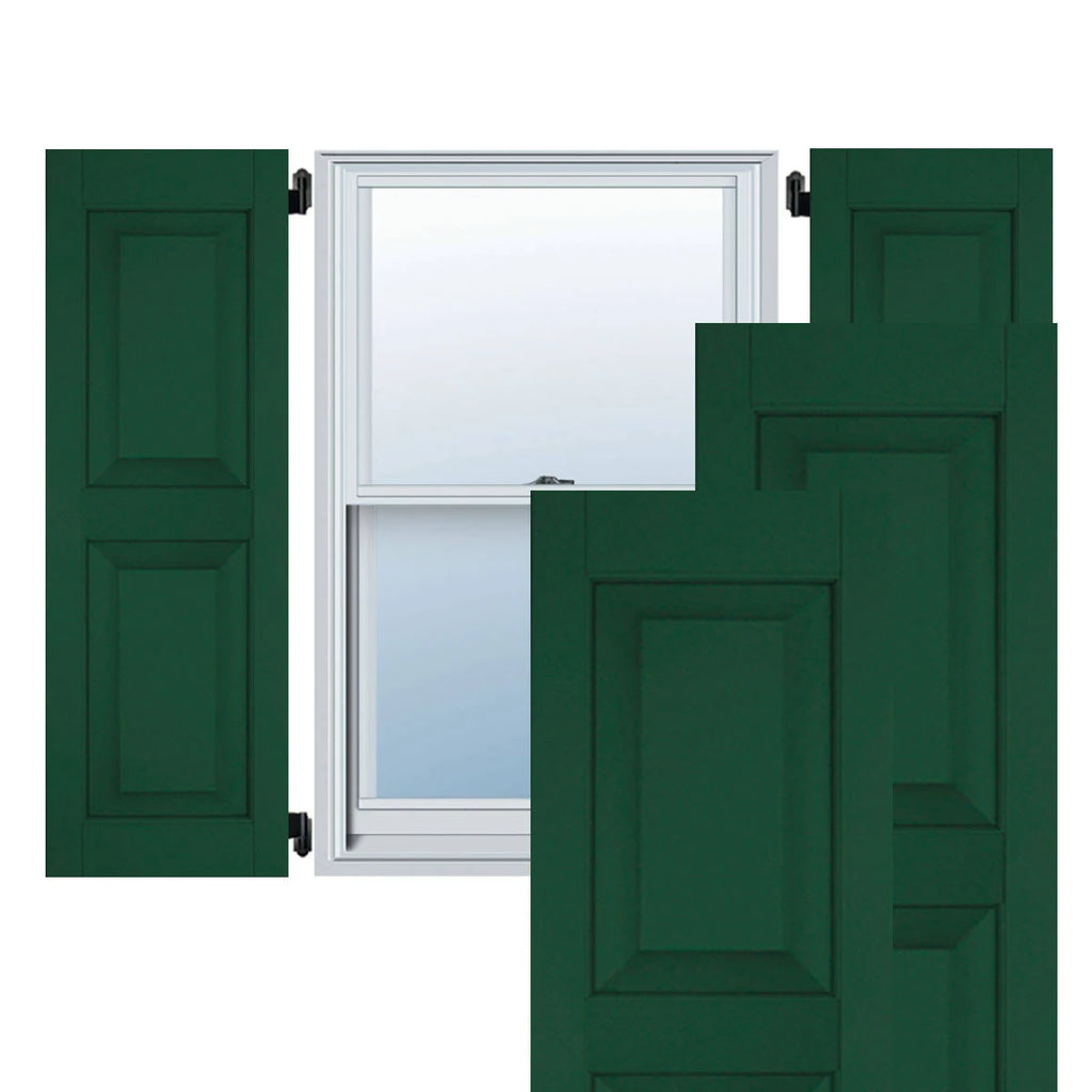 15 in. x 41 in. Real Wood Pine Raised Panel Shutters Pair T8049