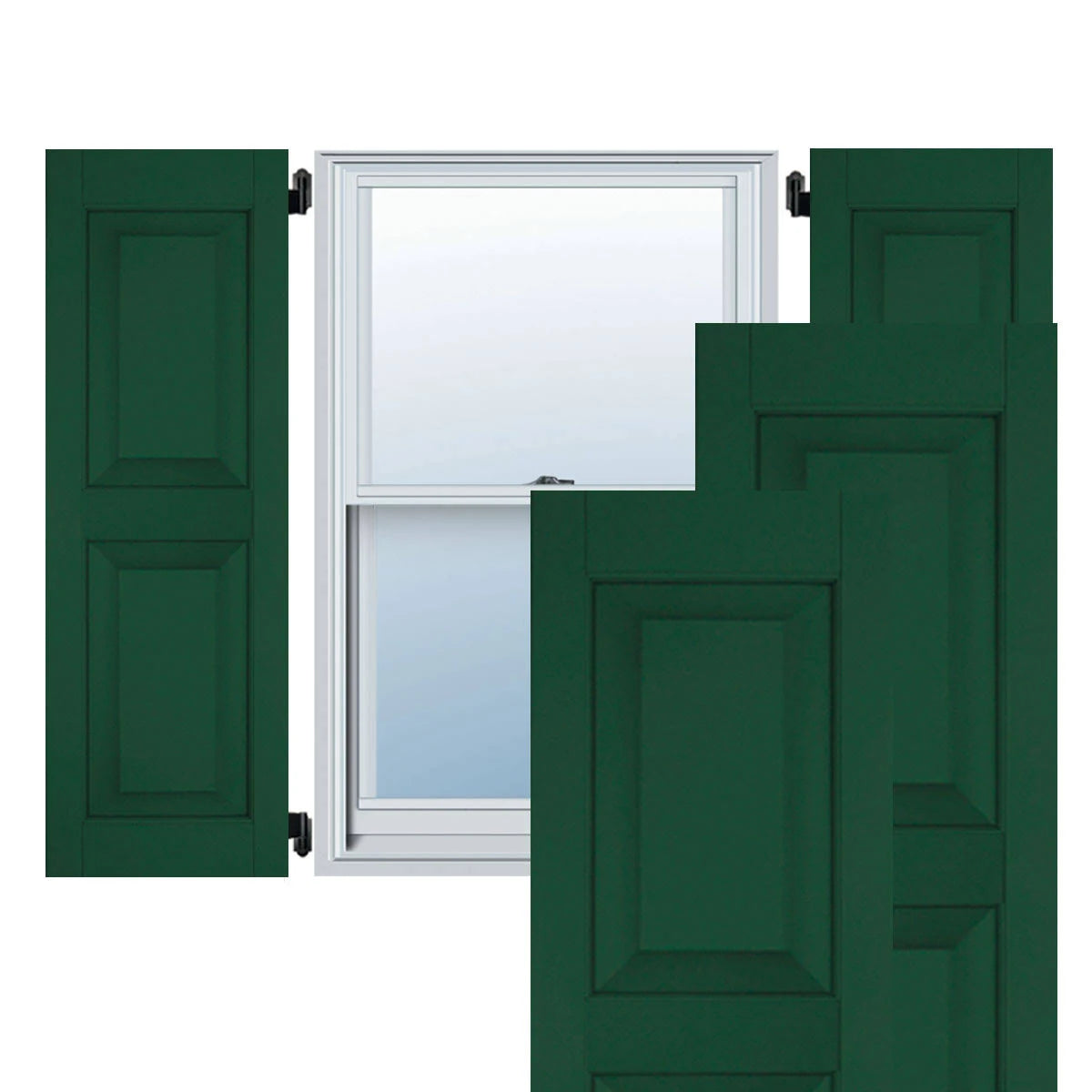 15 in. x 41 in. Real Wood Pine Raised Panel Shutters Pair T8049