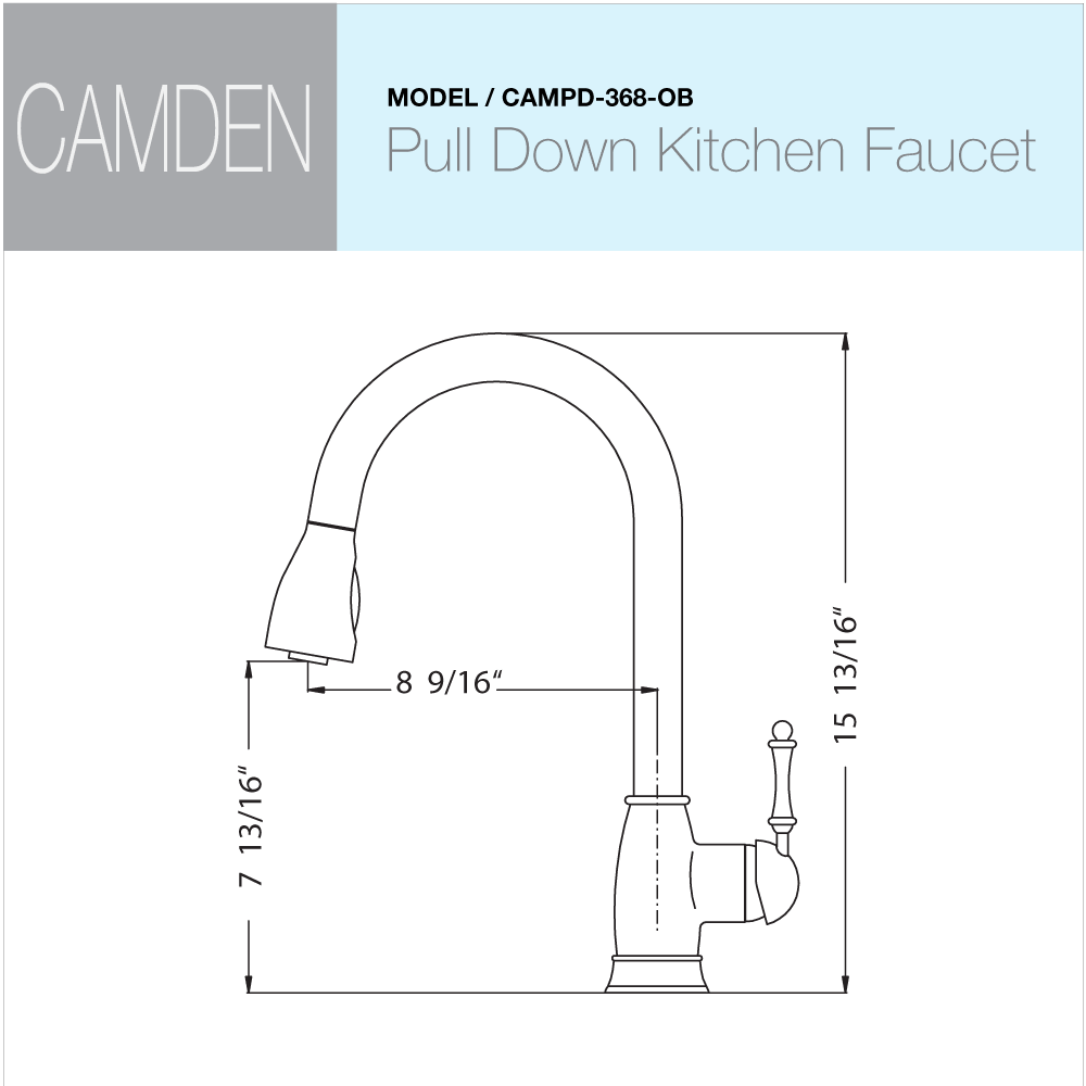 Oil Rubbed Bronze Pull Down Kitchen Faucet Y23397