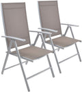 Set of 2 Aluminum Adjustable Reclining Patio Folding Sling Back Chairs L68035
