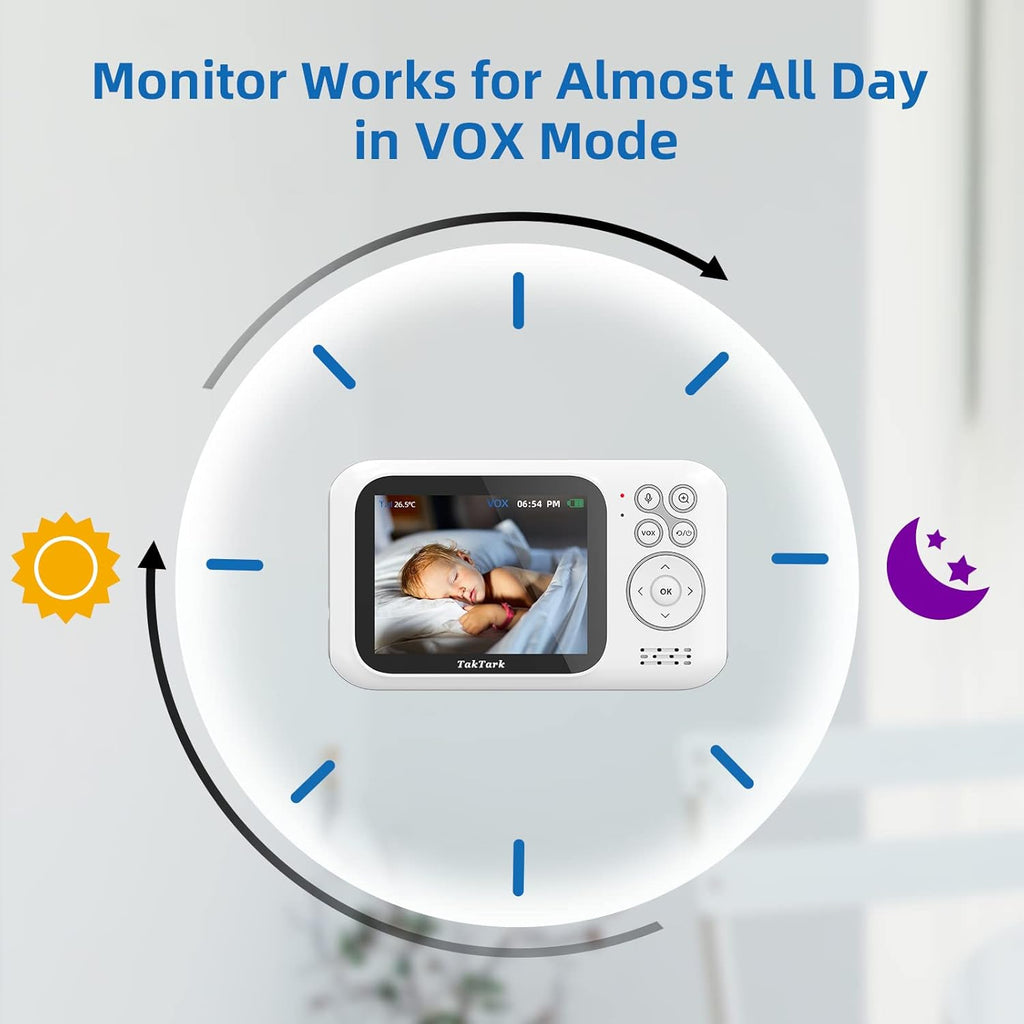 Baby Monitor with Camera and Audio, Infrared Night Vision, Digital Zoom F836432