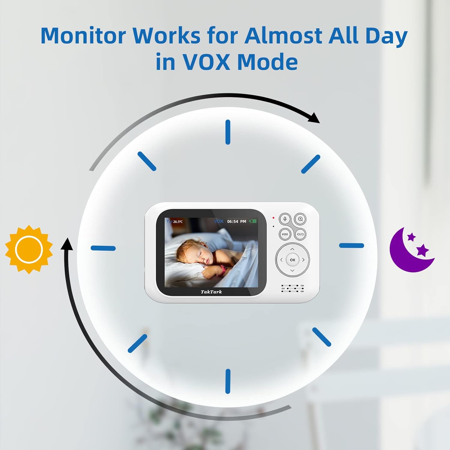 Baby Monitor with Camera and Audio, Infrared Night Vision, Digital Zoom F836432