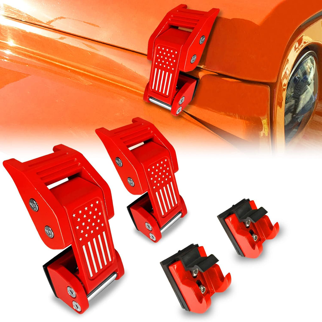 Red Aluminum Hood Latches Catch with U.S. Flag Style, 1 Pair P3672