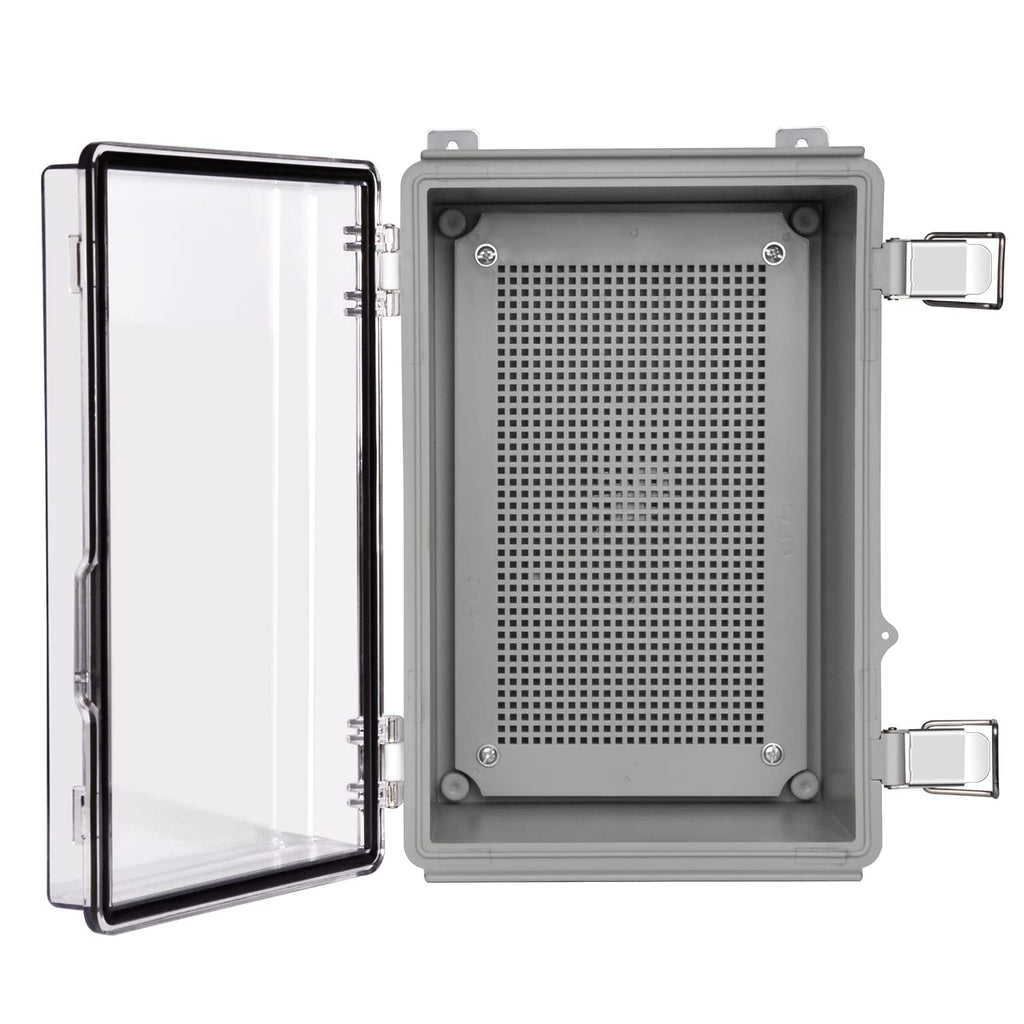 Waterproof Hinged Clear Cover ABS Plastic Junction Box, Pack of 2 K60038