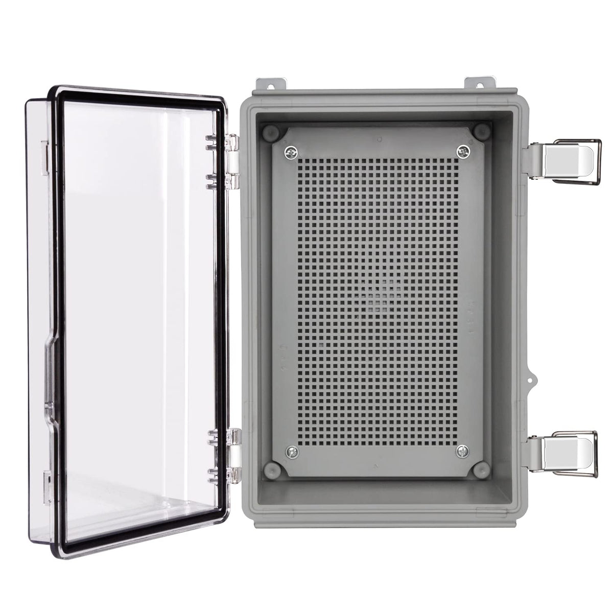 Waterproof Hinged Clear Cover ABS Plastic Junction Box, Pack of 2 K60038