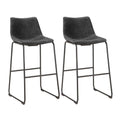 Charcoal Gray Faux Leather Bar Stool Set of 2 F974