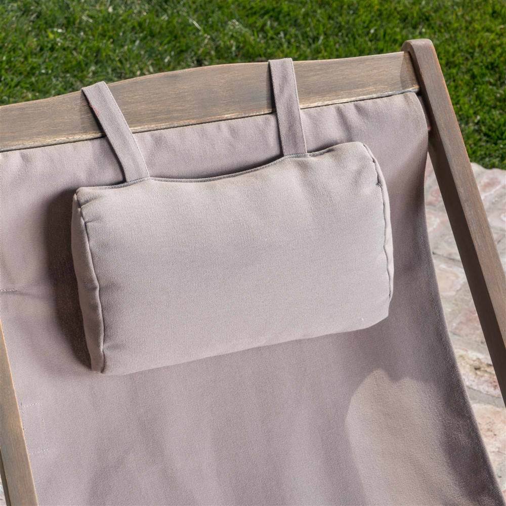 Brown Wood and Canvas Sling Chair Set of 2 Z109