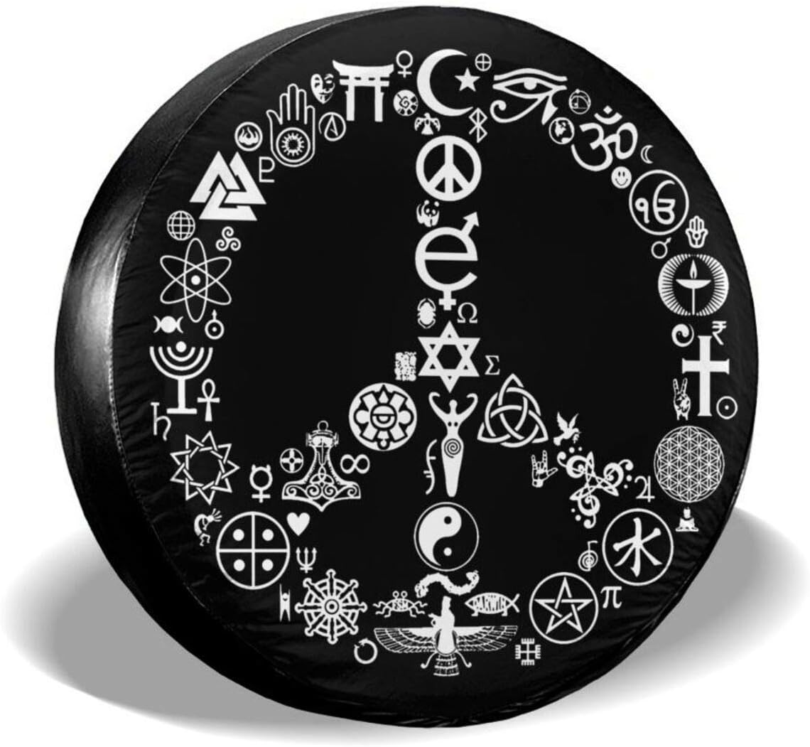 Peace Sign Waterproof Wheel Tire Covers Pack of 2 S60233