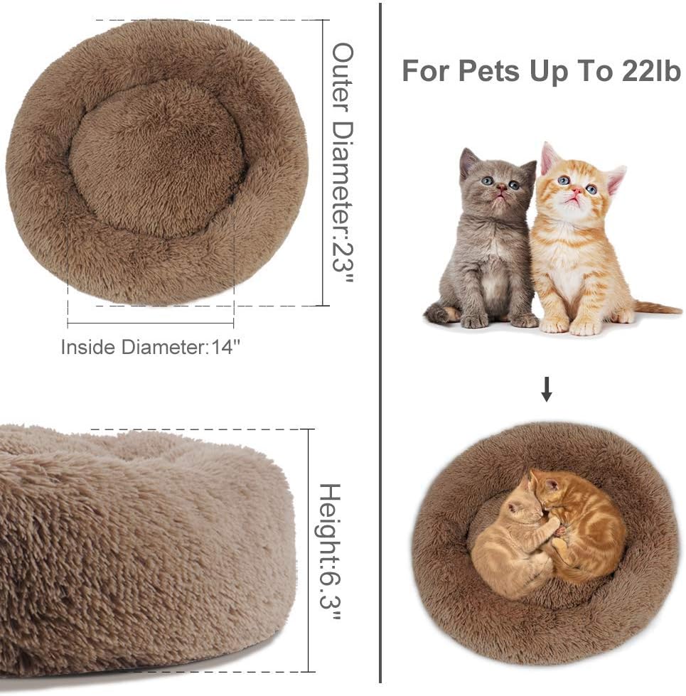 Small Round Washable Calming Dog Bed Pack of 2 D60856