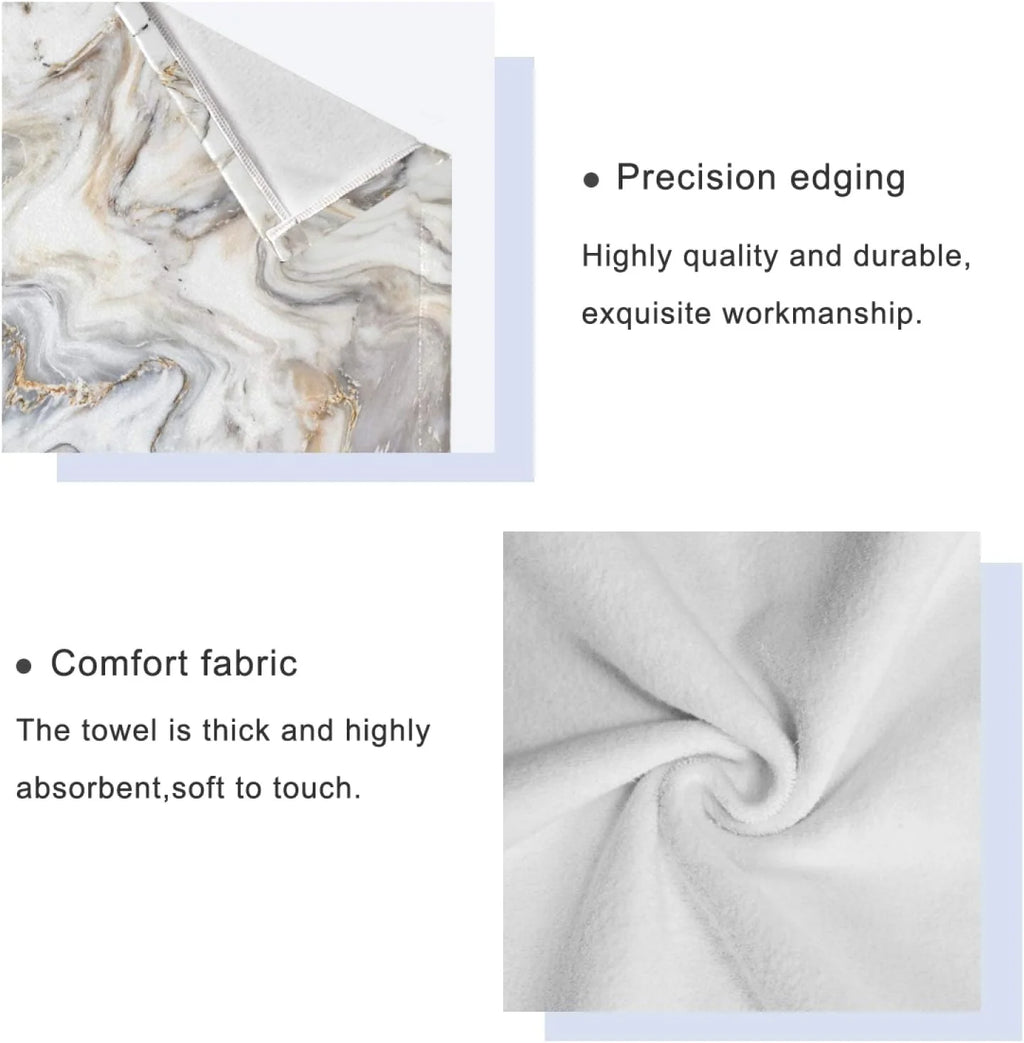 3 Piece Marble Ink Texture Towel Set X45769