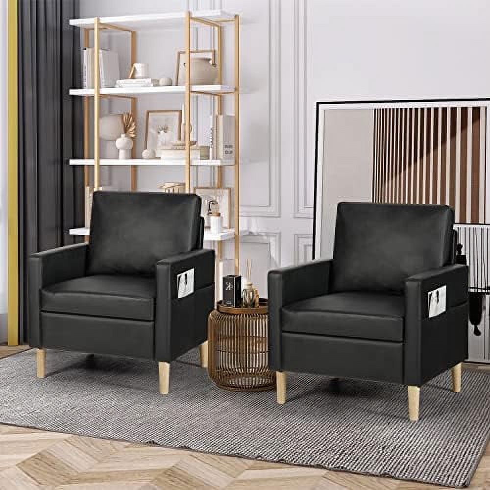 Cream White Faux Leather Single Sofa Chair I831506