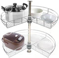 28'' 2 Tier Stainless Steel Lazy Susan Corner Shelf M866080
