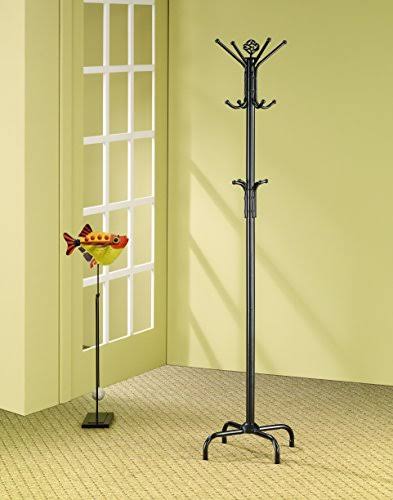 Satin Black Coat Rack O356