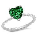 Green Simulated Emerald 18k White Gold Ring Size 10.5 D30237