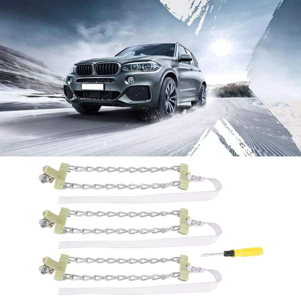 3pcs Steel Anti-Skid Tire Chain for Car Truck SUV (L) L49189