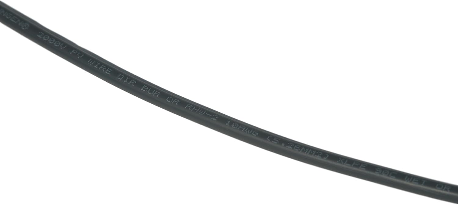 50' Bulk Black Copper #10 AWG PV Wire with Tough XLPE Pack of 2 K8738