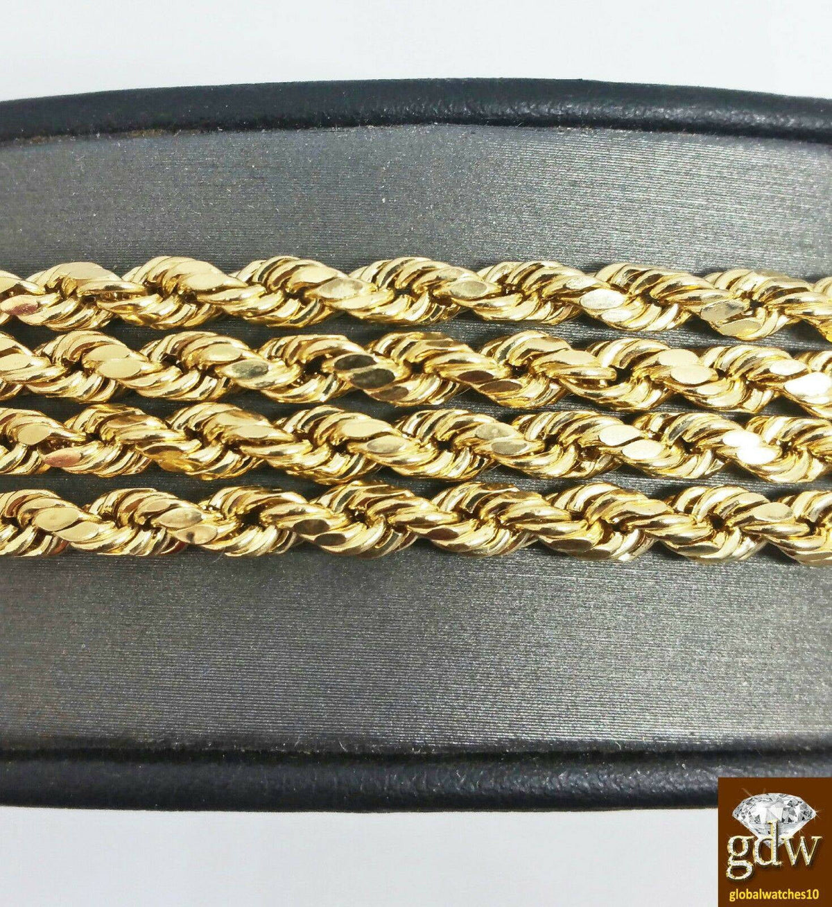 10k Gold Rope Chain Necklace 26 inch with 10k Pendant Charm U8053