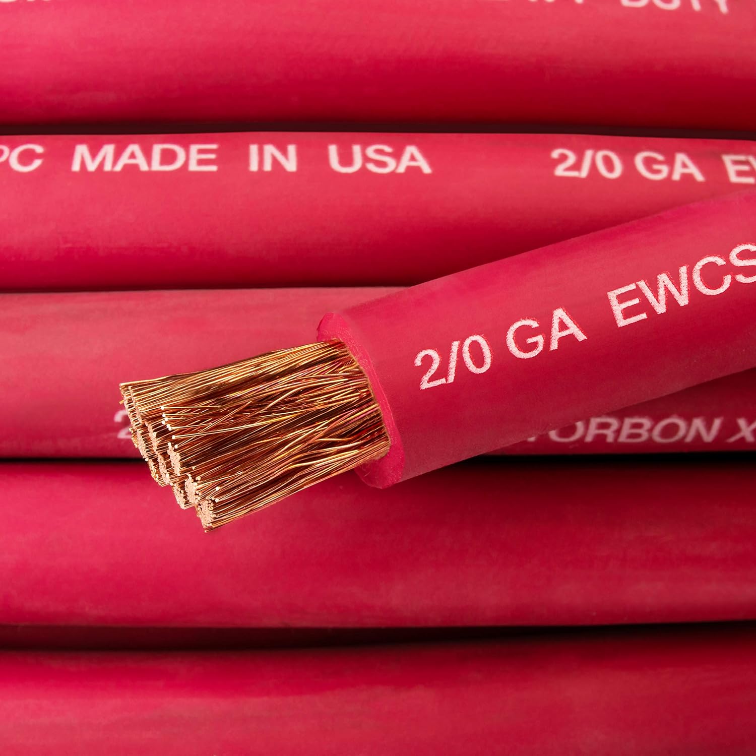 50 Feet Red 100% Copper Welding Cable 600 Volt J4341