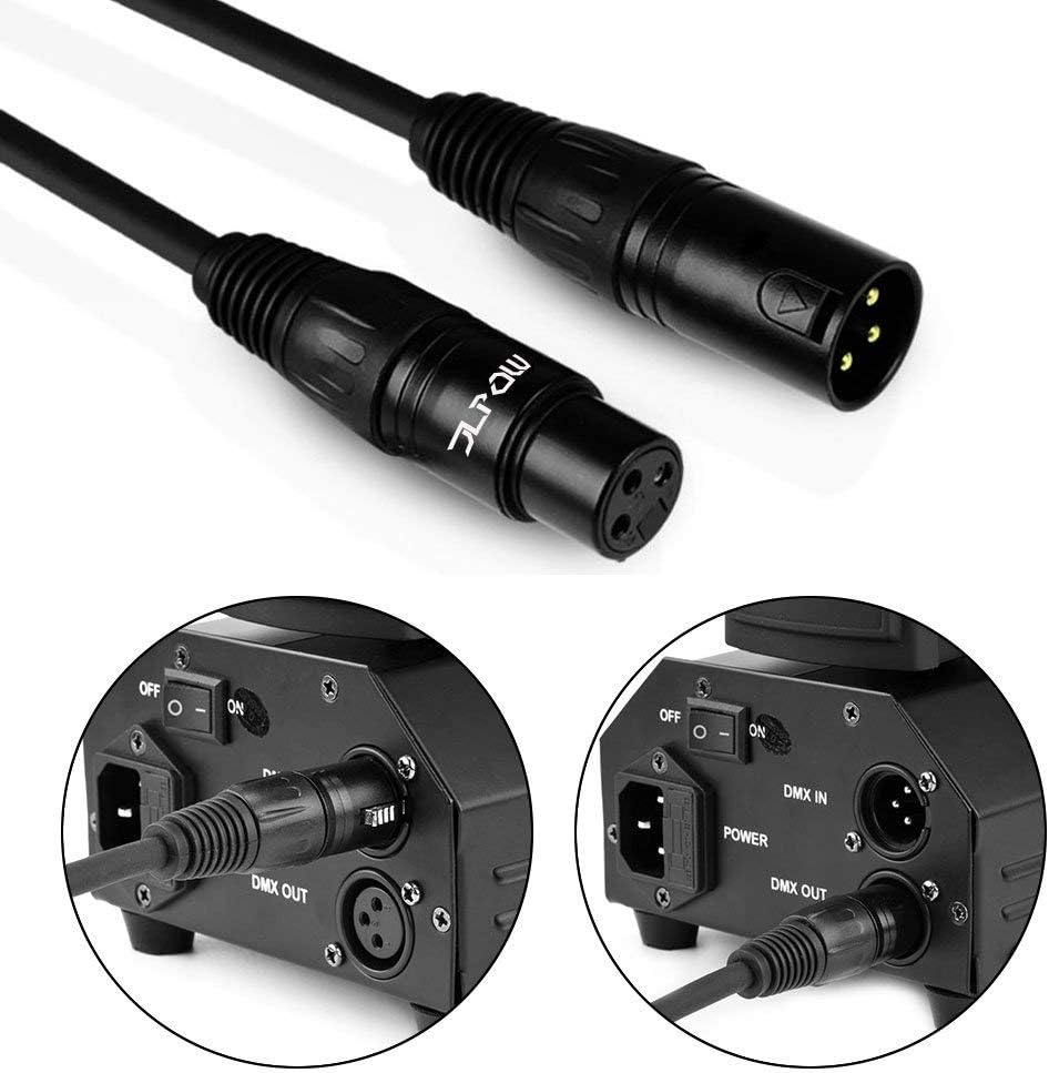 25 ft Flexible DMX Cable, Gold-Plated 3 Pin Signal XLR Male to Female (4 Pack) A402