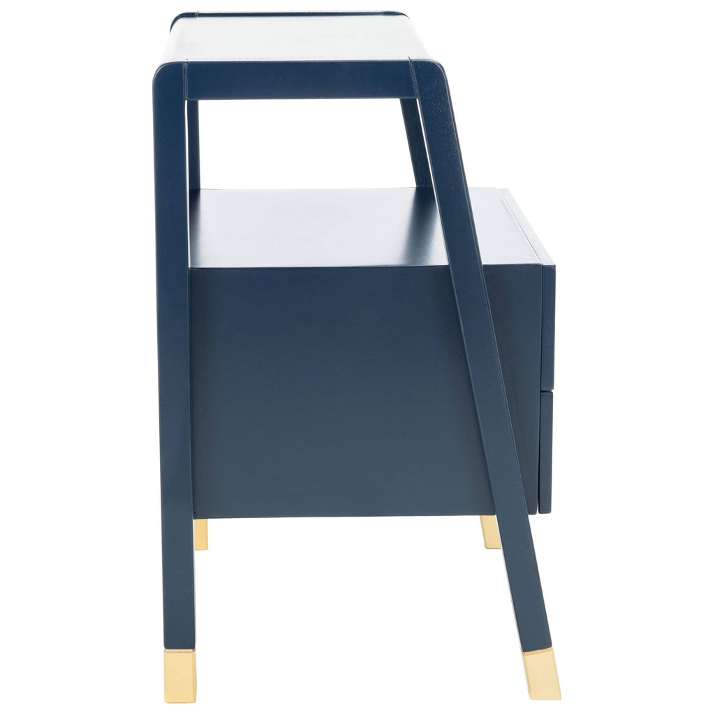 Navy Gold 2 Drawer Accent Table R89529