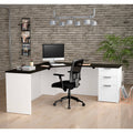 Deep Grey White Corner Desk P71691