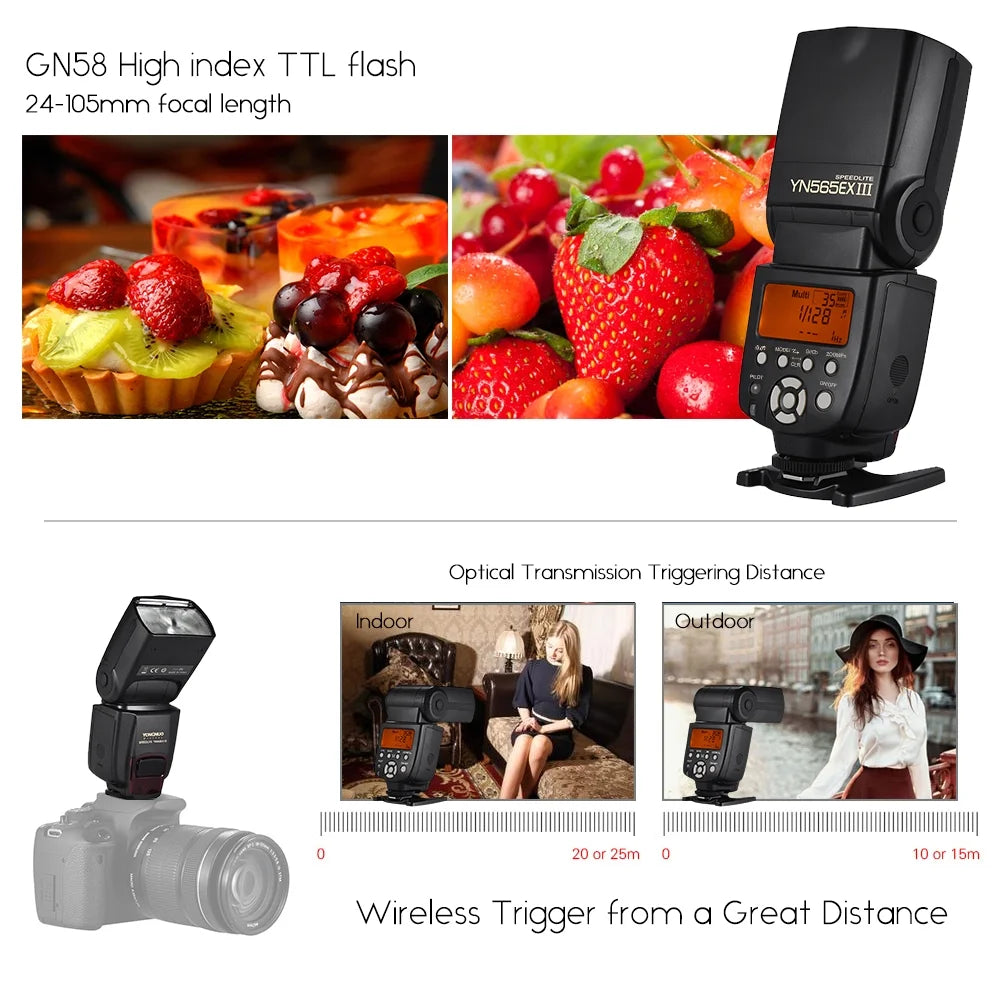 Wireless TTL Slave Flash Speedlite GN58 for Nikon DSLR I3919