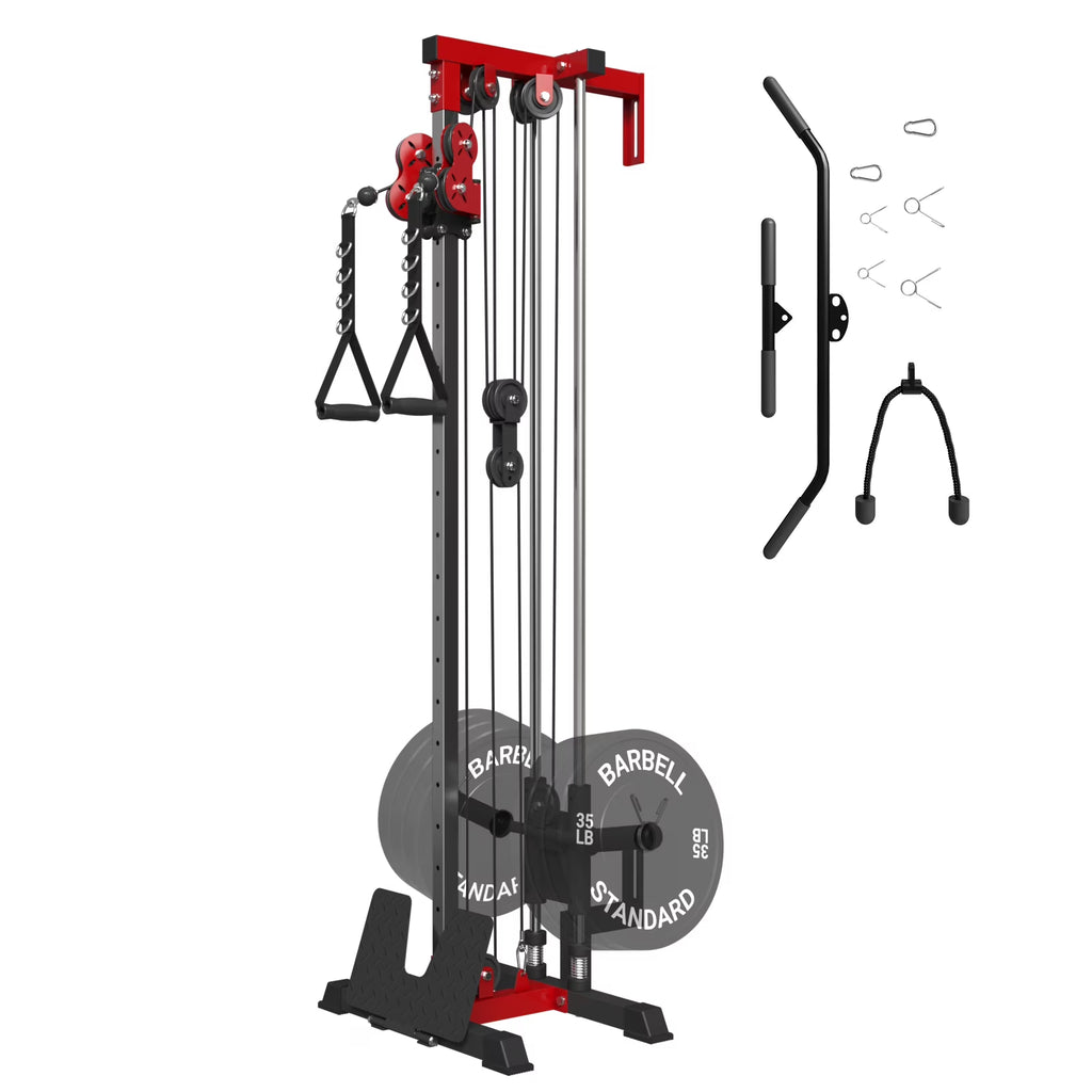 400 lbs Wall Mount Cable Crossover Machine with Dual Pulley System R108