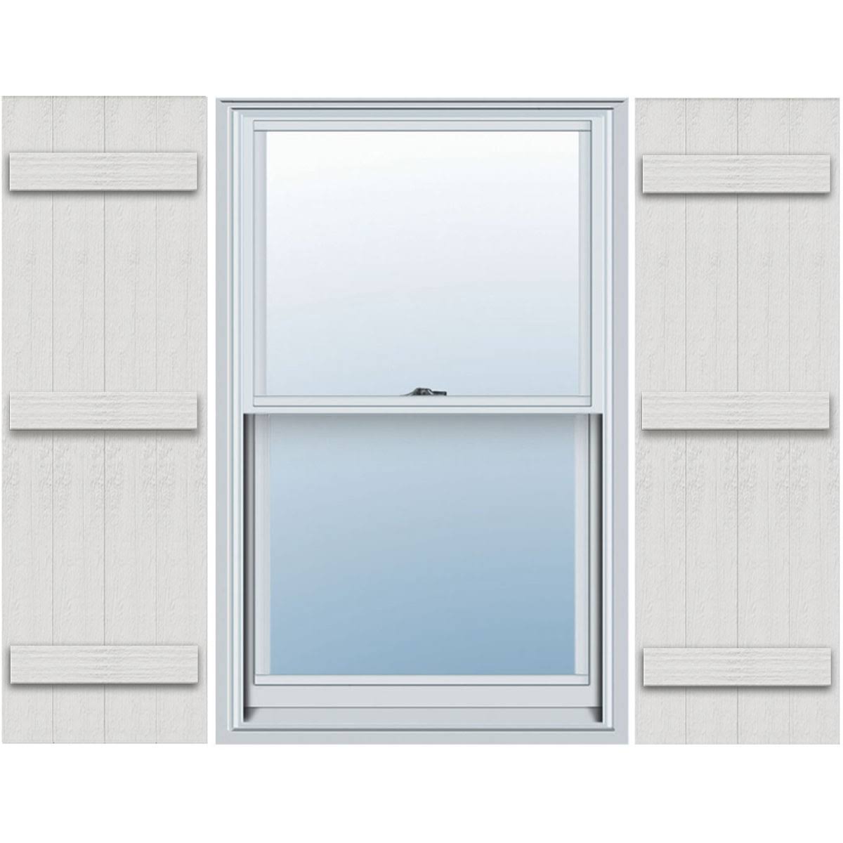 Rustic Four Board Joined Board-n-Batten Faux Wood Shutters (Per Pair) Y9585