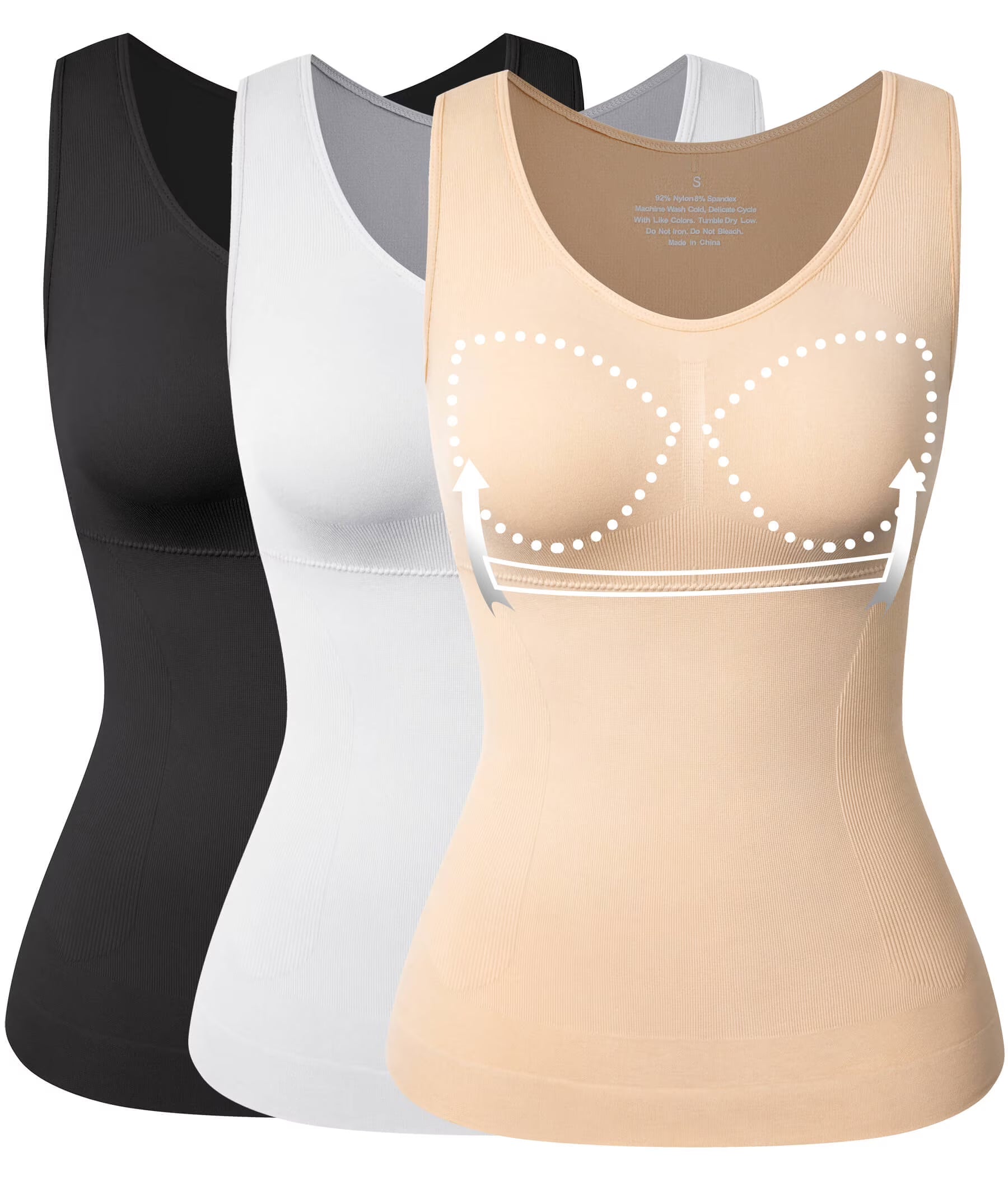 3-Pack Tummy Control Shapewear Tank Tops V209000