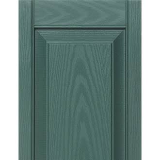 White Raised Panel Vinyl Exterior Shutters Pair D678235