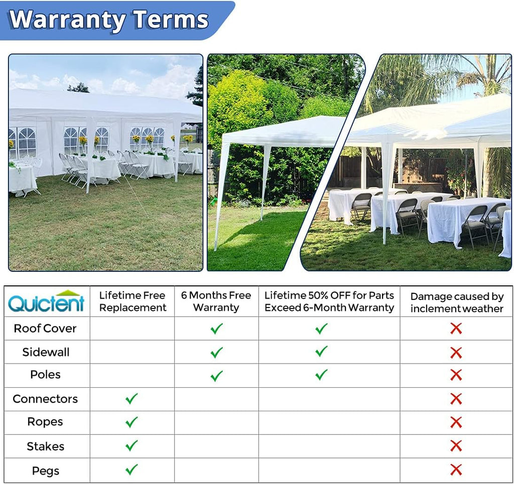 10x20 Outdoor Canopy Tent with 6 Removable Walls L967
