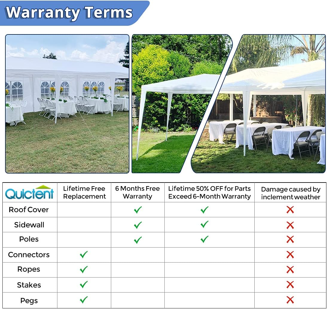 10x20 Outdoor Canopy Tent with 6 Removable Walls L967
