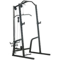 Power Cage with Pulley System Squat Rack Pull up Stand N79438