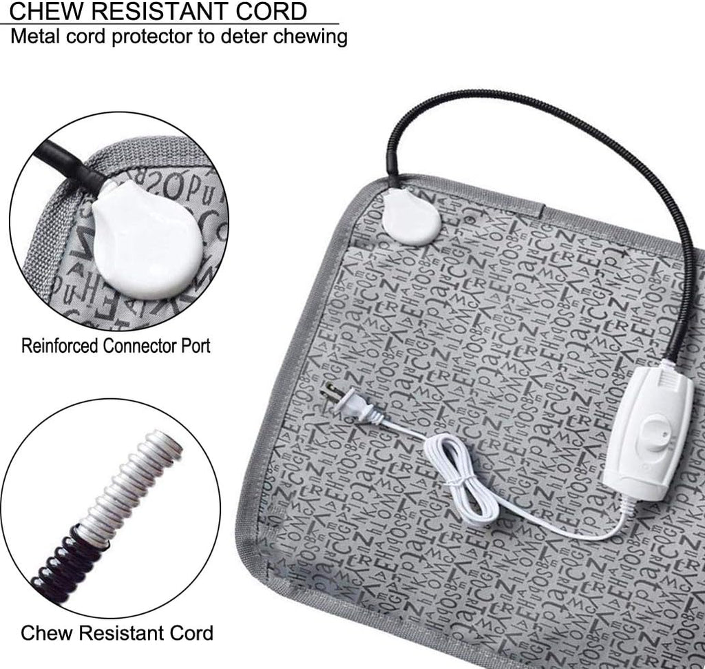 Pet Heating Pad for Cats Dogs, Waterproof Electric Heating Mat, Chew Resistant Steel Cord, 17.7 x 17.7, Pack of 2 M328318