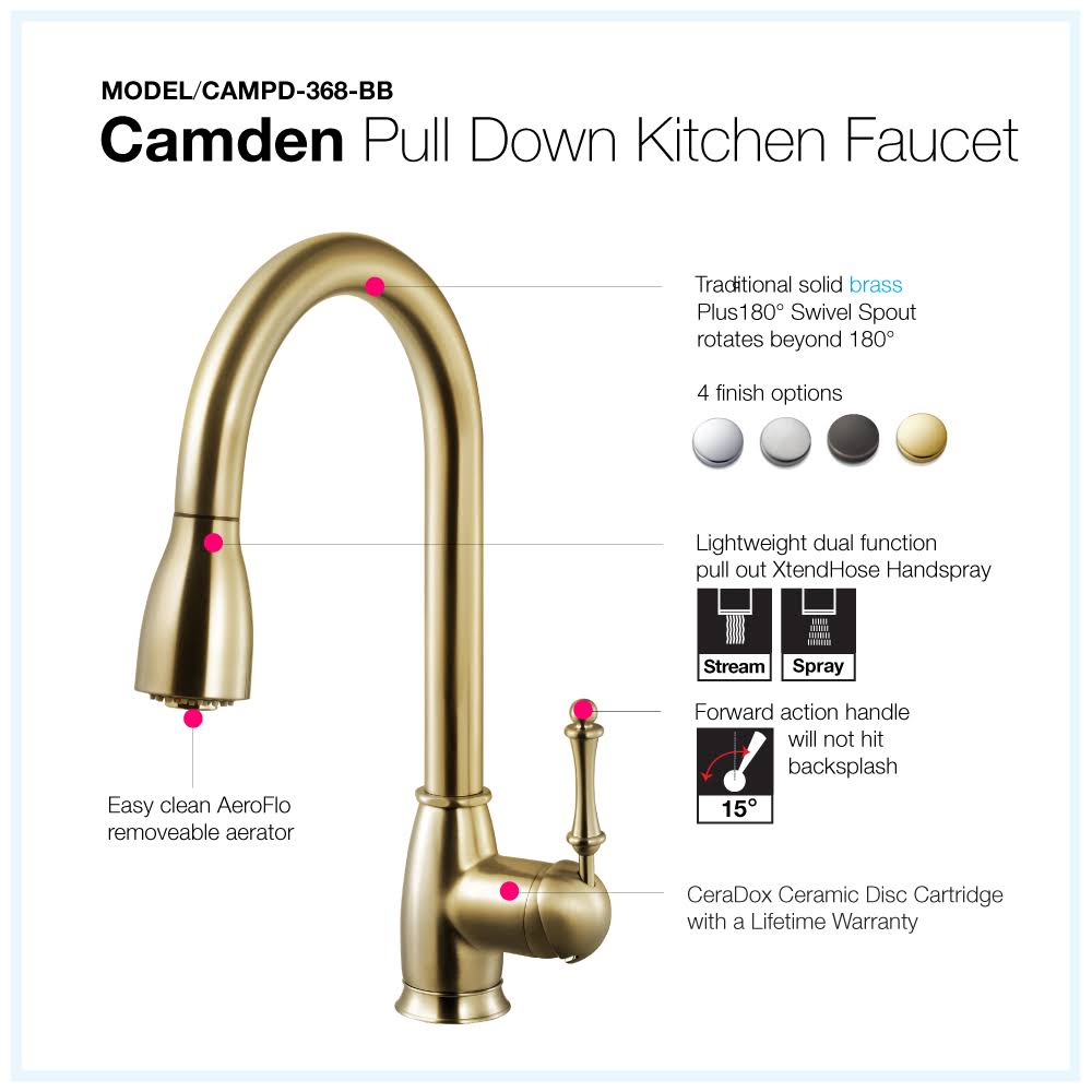 Oil Rubbed Bronze Pull Down Kitchen Faucet Y23397