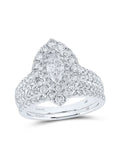 Two-tone Gold Diamond Halo Bridal Ring Set 2 Cttw Y71961