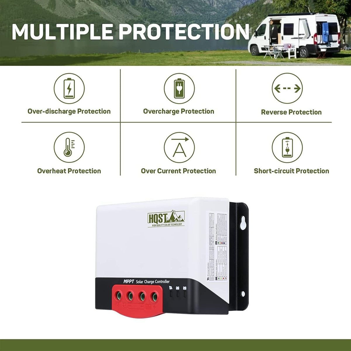 200 Watt 12 Volt Monocrystalline Solar Panel Kit with 20A MPPT Solar Charge Controller U285