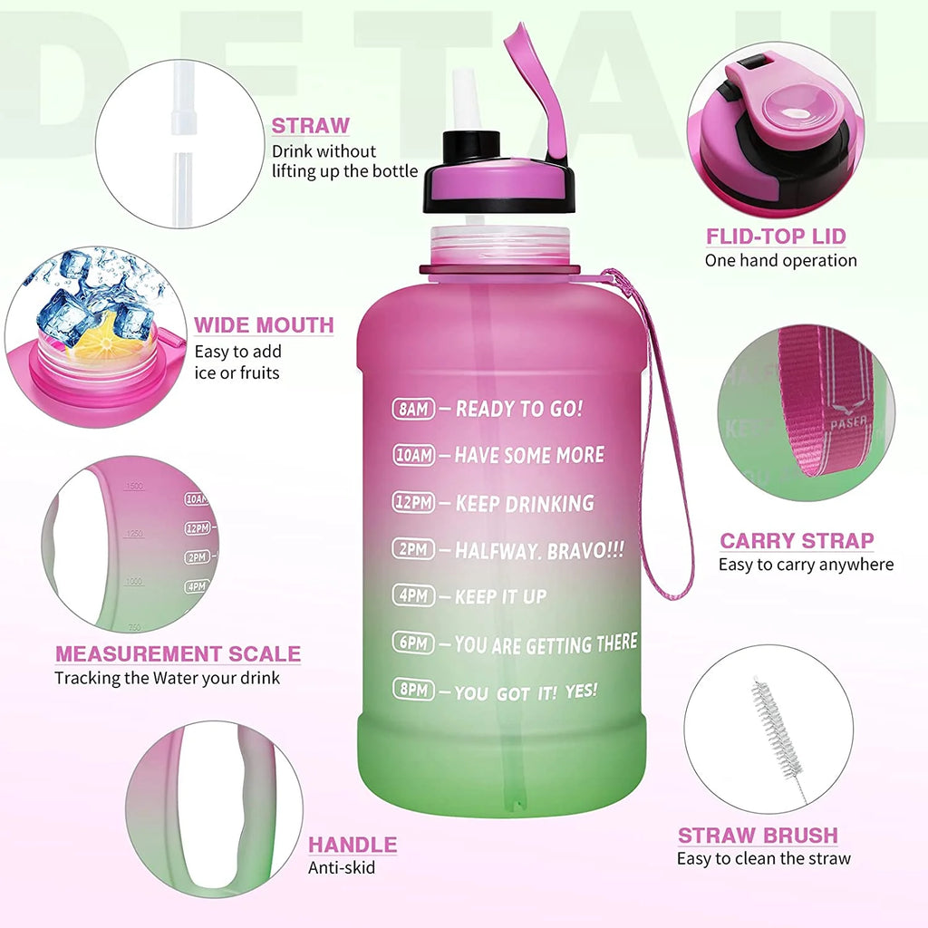 64oz Water Bottle with Straw and Time Marker N265162