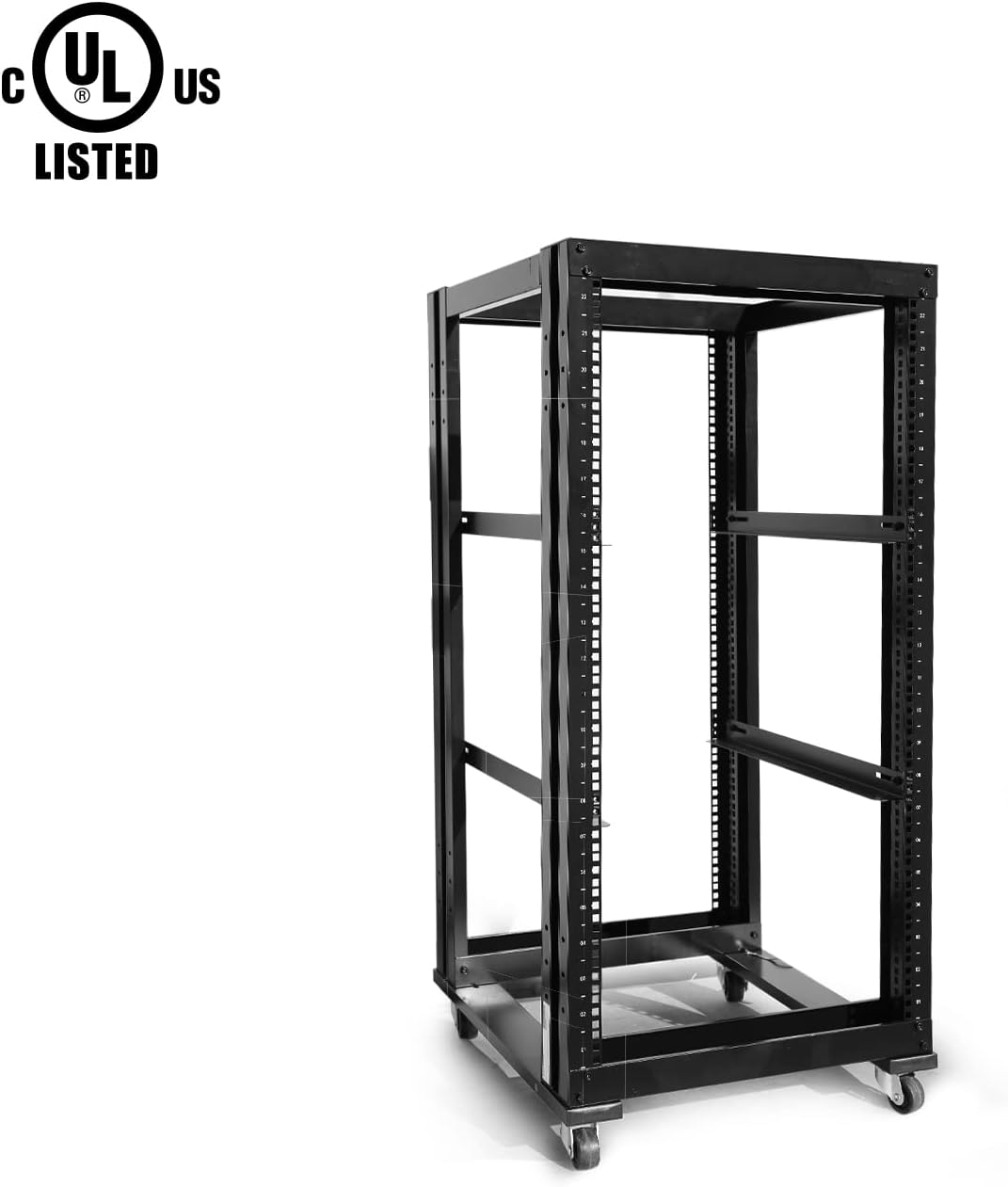 15U 4 Post Open Frame 19inch Steel Rack 24inch Deep S65617