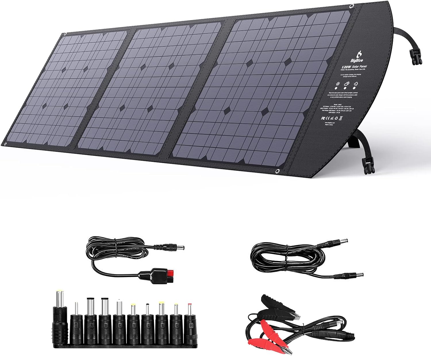 100W ETFE Portable Solar Panel with Kickstands, IP65 Waterproof P484386