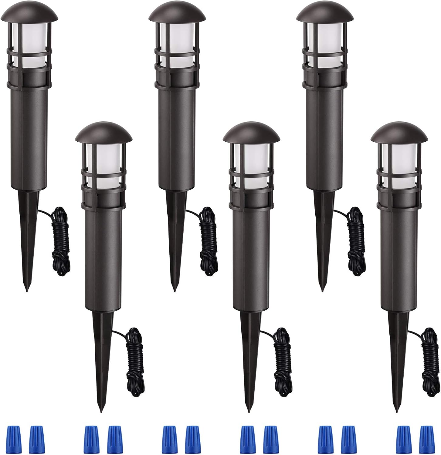 Bronze Aluminum LED Pathway Light, 3W 12V, IP65, 3000K Warm White, Pack of 6 X512024