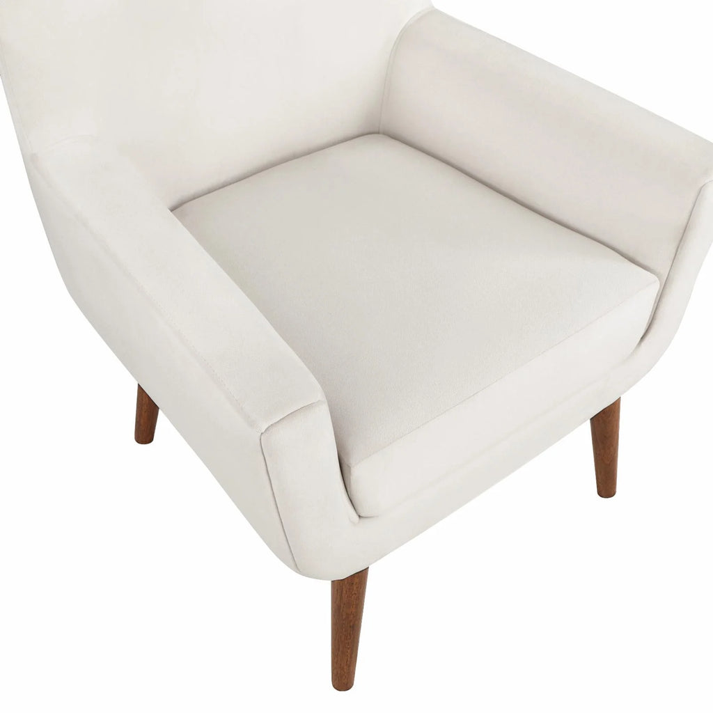 Navy Blue Velvet Arm Chair with Solid Wood Legs S790
