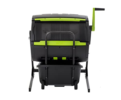 65 Gallon Dual Chamber Compost Tumbler with Double Door and Open Base T92400