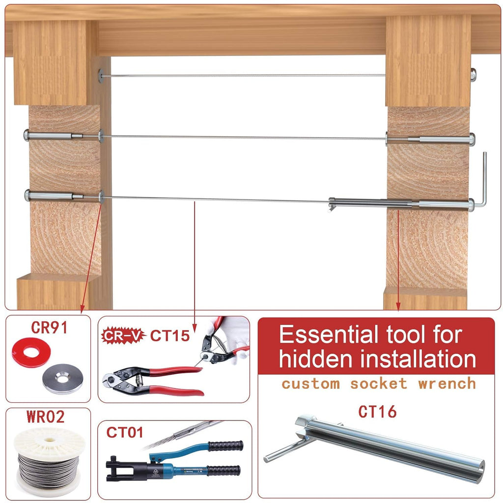 20Pair Cable Railing Kit T316 Stainless Steel Round Head X167307