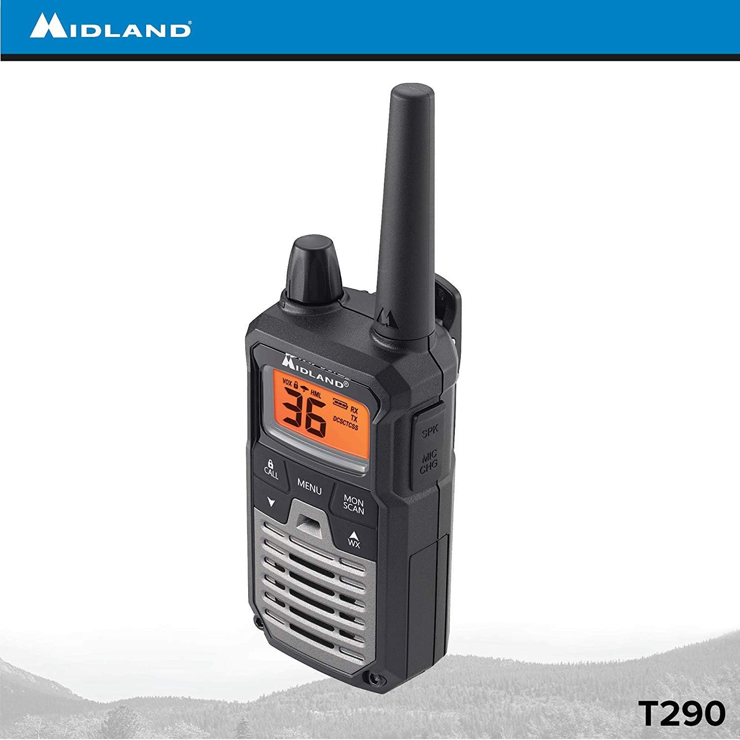 Black/Silver 4 Radios GMRS Two Way Radio Walkie Talkie K9419