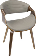 Walnut Wood and Grey PU Dining Chair X2727
