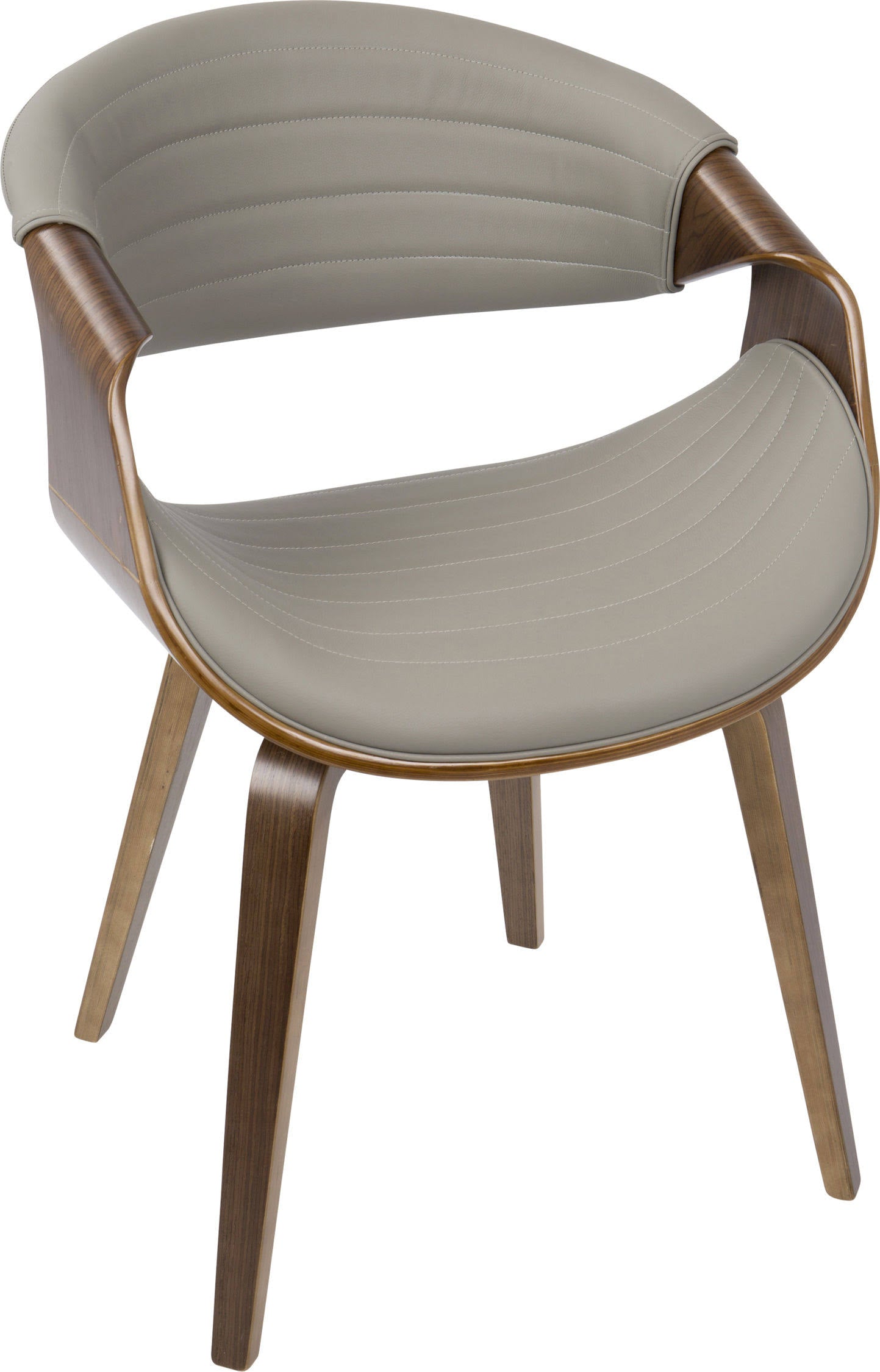 Walnut Wood and Grey PU Dining Chair X2727