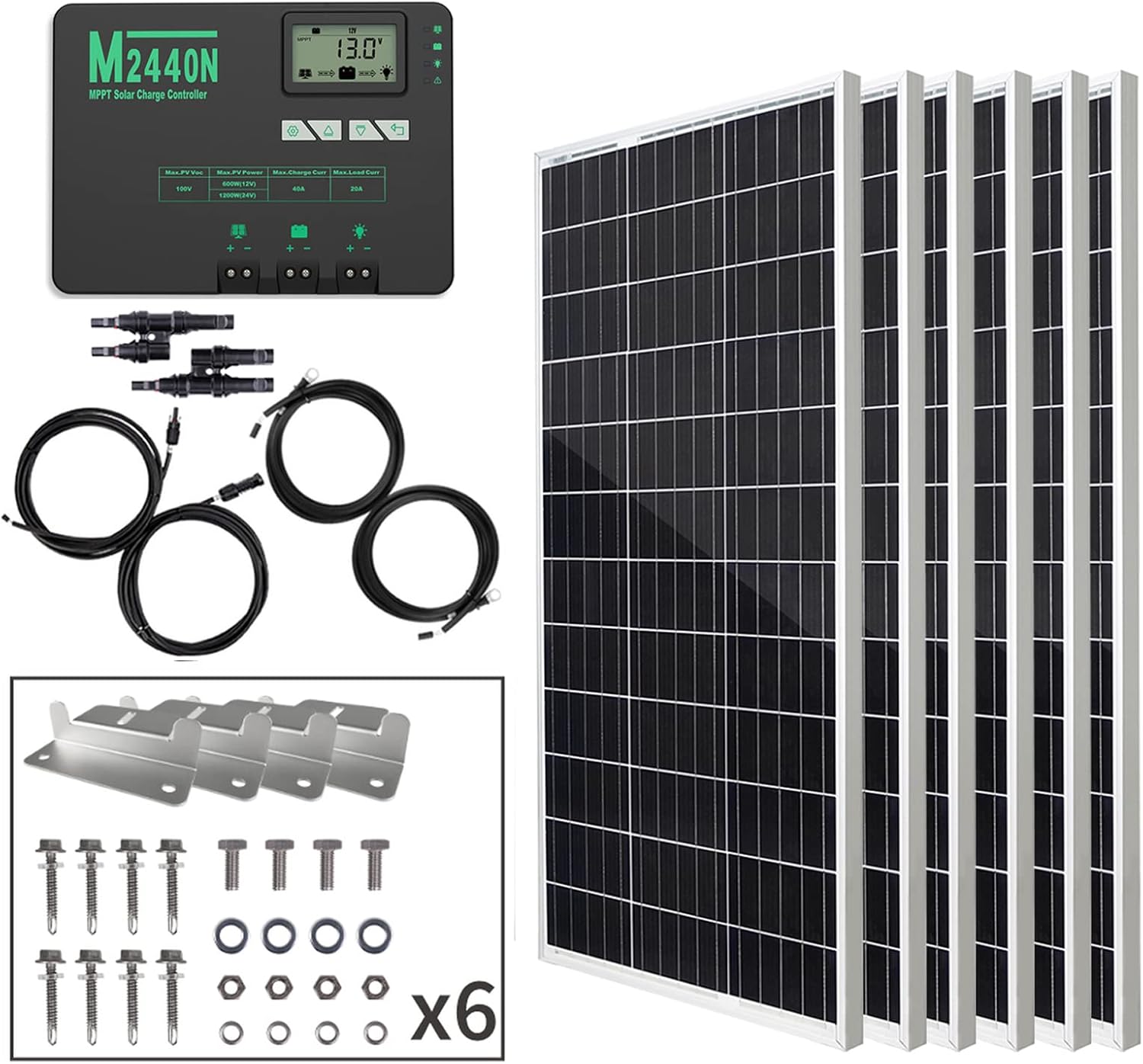 200 Watt 12 Volt Monocrystalline Solar Panel Kit with 20A MPPT Solar Charge Controller U285