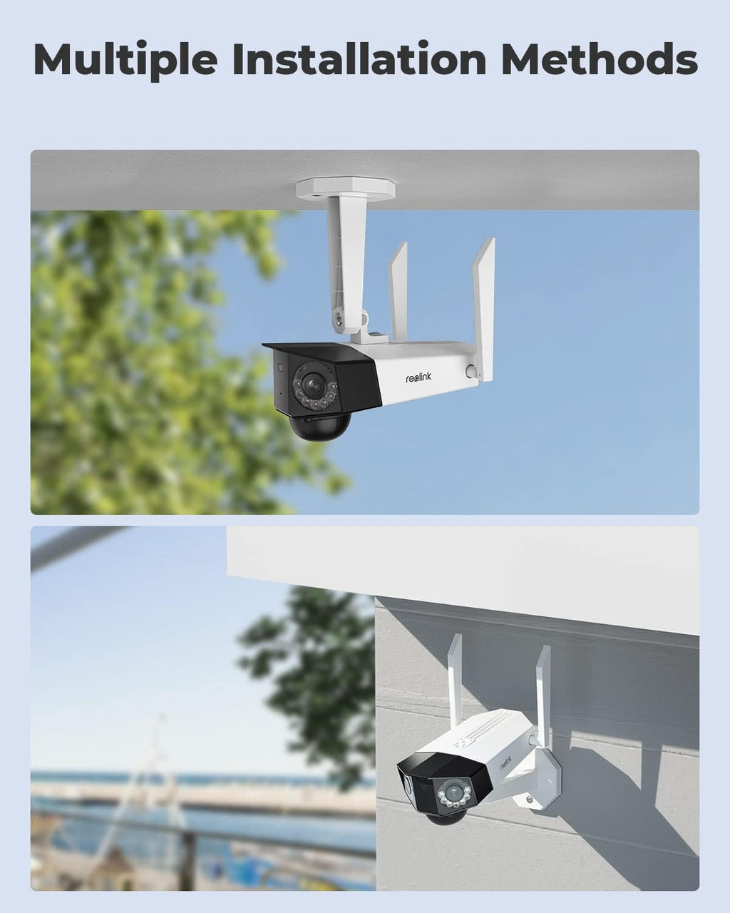 2K Security Battery Camera Outdoor Wireless Solar with Dual Lens N10417