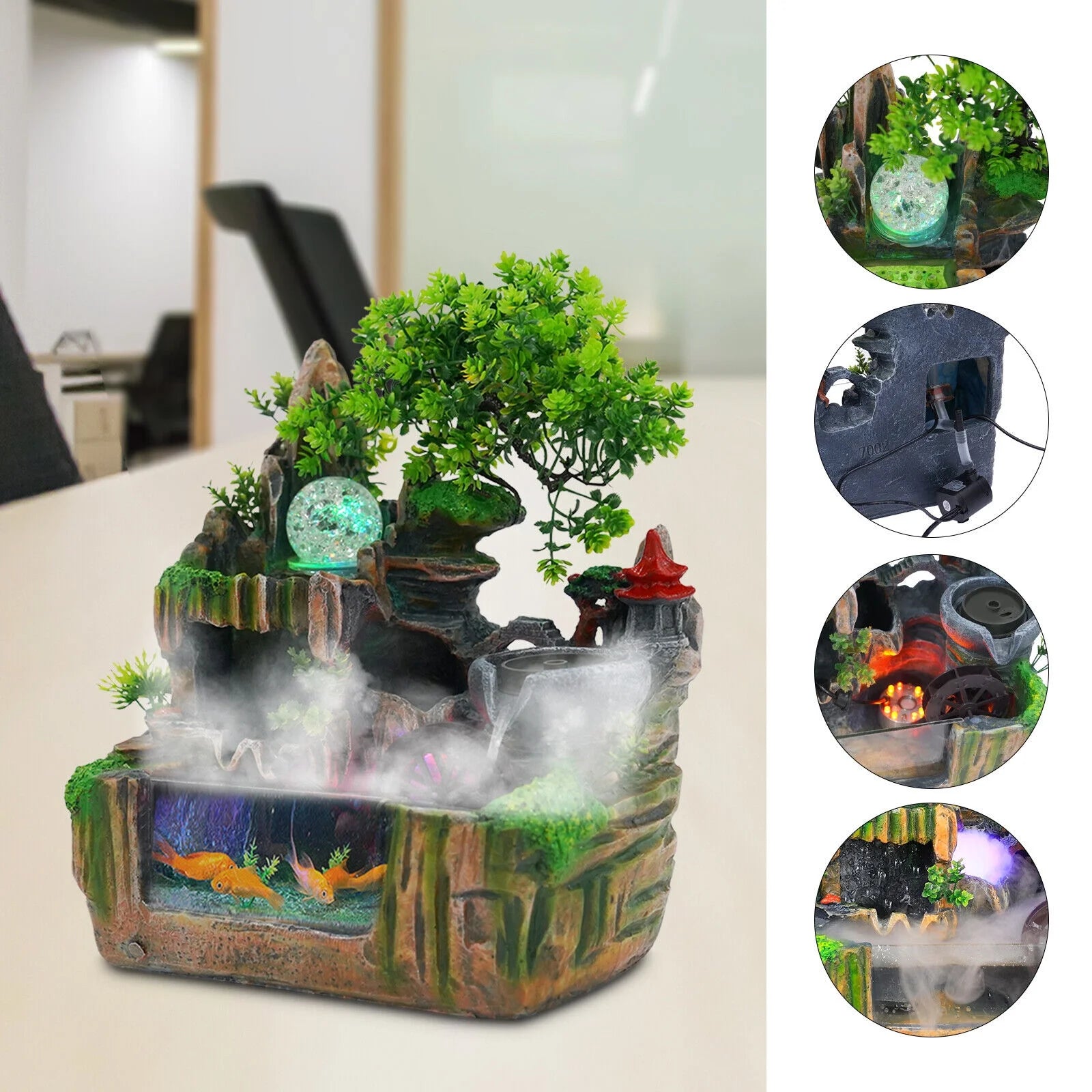 Indoor Rockery Water Fountain with LED Light O853